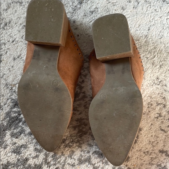 Cognac Suede Mules - Picture 4 of 4